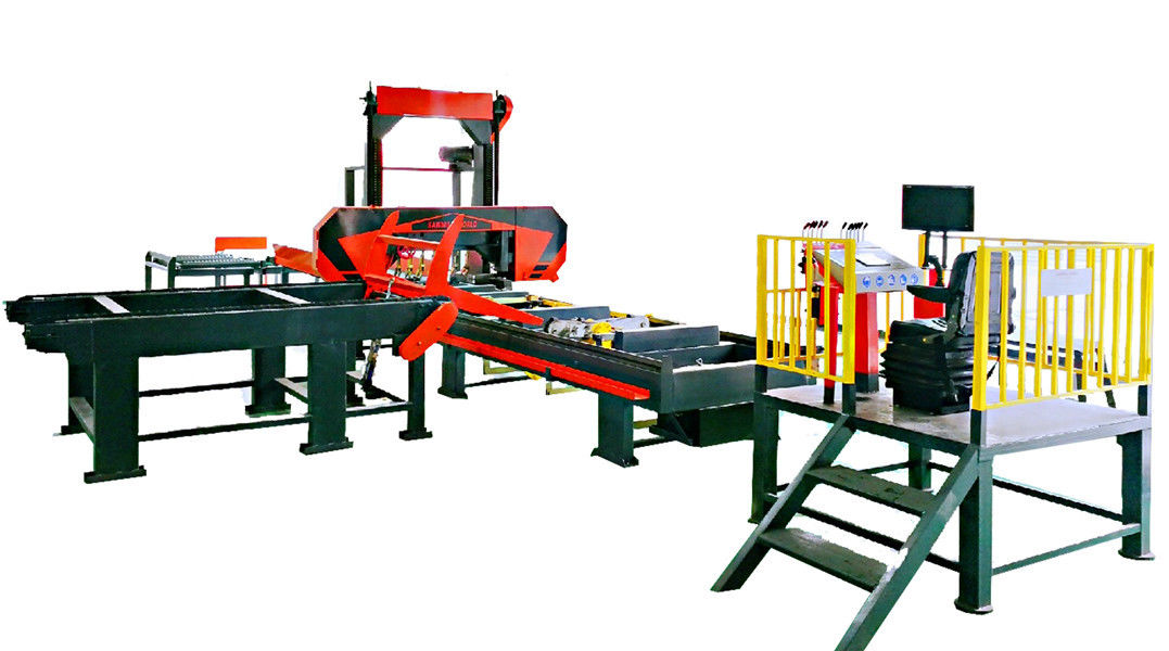 Hydraulic Horizontal Wood Band Saw Mill, Wood Log Cutting CNC Sawmill Machine