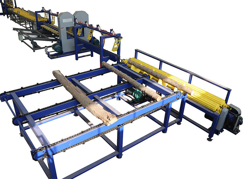 Twin Heads Vertical Slabber Sawmill Production Line, Timber Saw Mill Equipment for sale