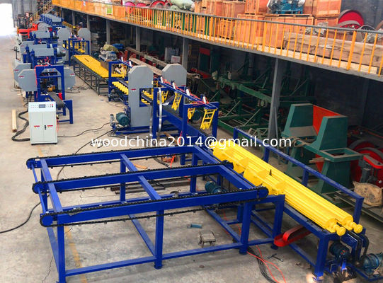 Wood Pallet Production Line Twin Vertical Band Cutting Wood Machine