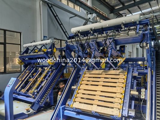 automatic stringer pallet assemble machine euro sawdust blocks pallet nailing machine EURO wood pallet nailing machine