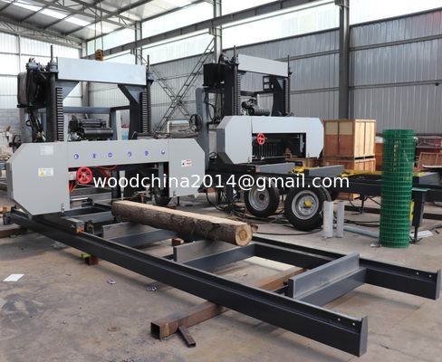 中国 工場 販売 水平 木材 携帯 帯 ソー  sawmill ログ ソー 機械