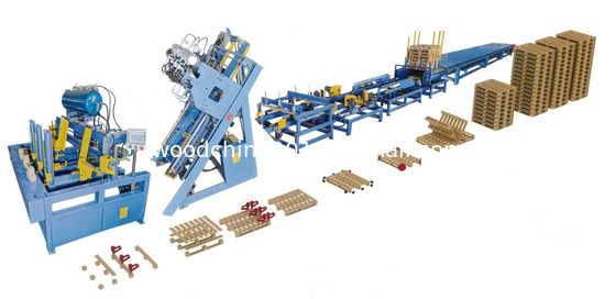 自動ユーロブロック 木製パレットネイリング生産ライン 自動ライン ヨーロッパのパレット製造機械