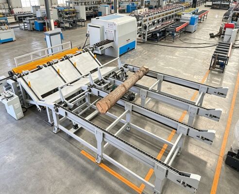 高効率丸太マルチリップソー生産ライン | 250-500mm 大径木材加工プラント | 120m3/8時間の容量