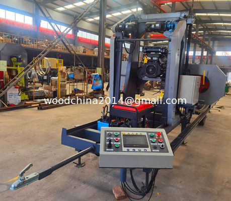 Hydraulic Wood Portable Sawmill Machine For Hardwood Logs cutting with log loading